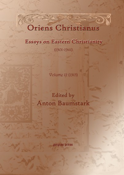 Oriens Christianus (1901-1939) (vol 12) Cover